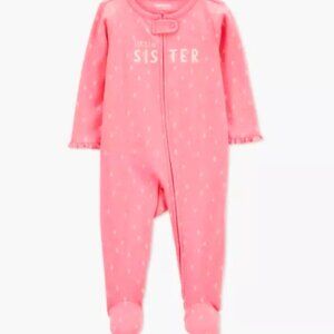 Carter's Just One You® Baby Girls' Little Sister Footed Pajama Rose Pink 6M